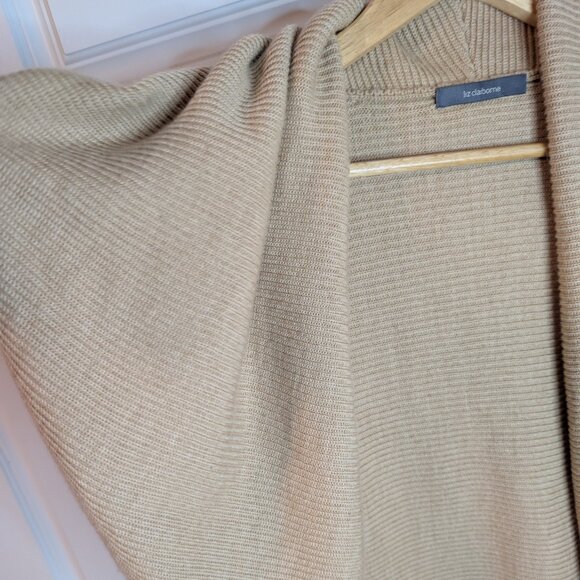 MINT CONDITION Liz Claiborne 100% Merino Wool Camel Knit Cardigan | Women's XL - Picture 5 of 13